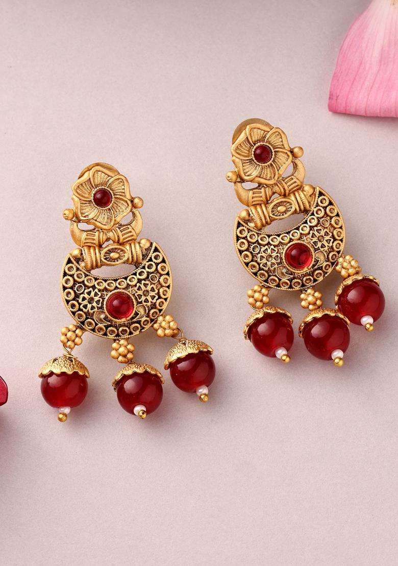 18K Gold-Plated Lord Ganesha Kundan Stone with Pearl & Beaded Jewellery Set for Women | Traditional Temple Jewellery for Wedding & Festive Wear | Gift for Her - Indya