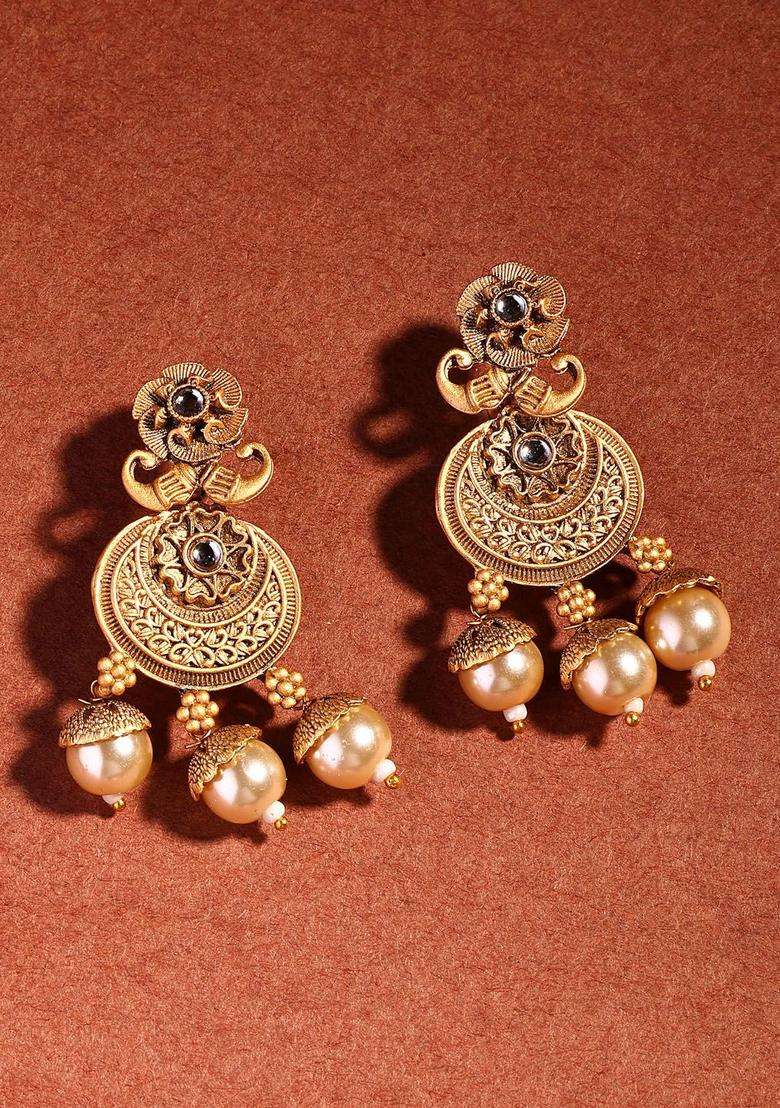 18K Gold-Plated Stone-Studded and Pearl Beads Lord Krishna Jewellery Set for Women | Traditional Temple Jewellery for Wedding & Festive Wear | Gift for Her - Indya