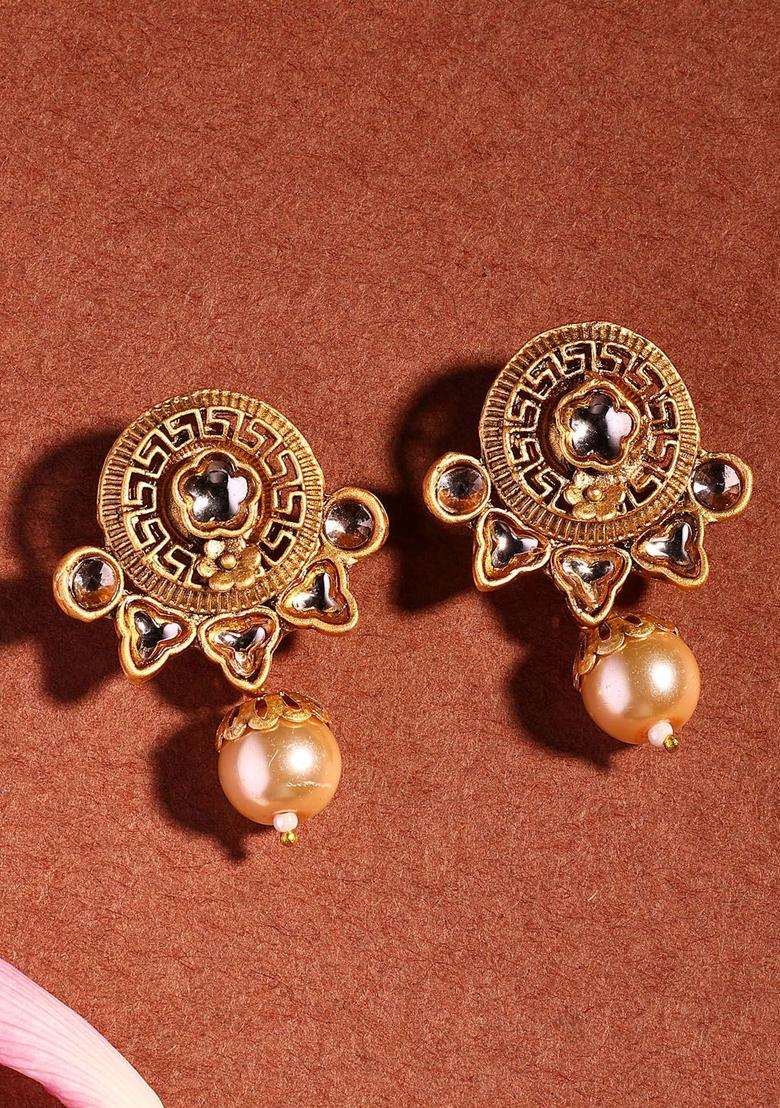 18K Gold-Plated Lord Ganesha Kundan Studded & Beaded Jewellery Set with Pearl for Women | Traditional Temple Jewellery for Wedding & Festive Wear | Gift for Her - Indya