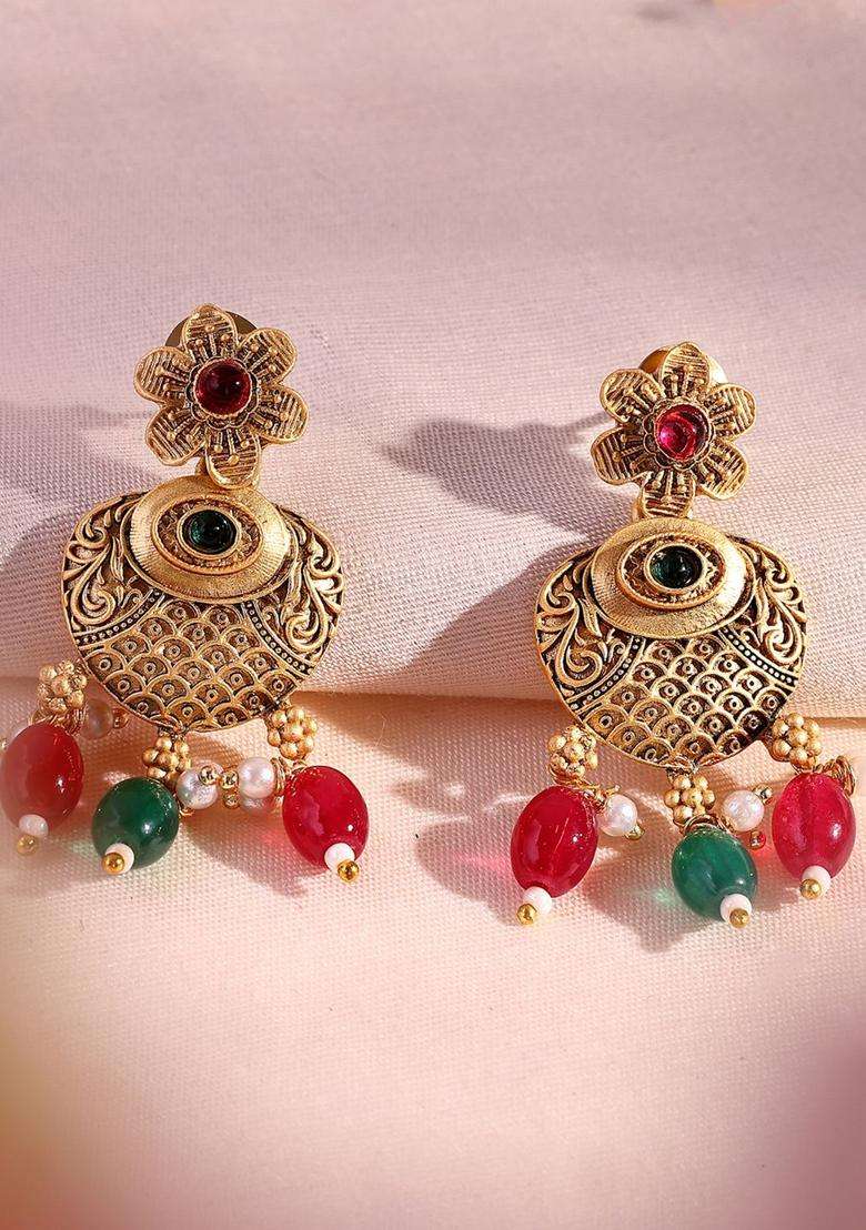 22K Gold-Plated Lord Shiva Kundan Stone with Pearl & Beaded Jewellery Set for Women | Traditional Temple Jewellery for Wedding & Festive Wear | Gift for Her - Indya
