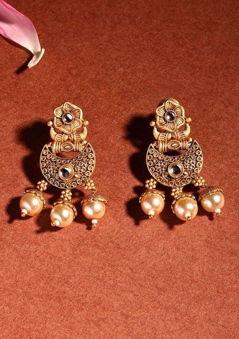 18K Gold-Plated Lord Ganesha Kundan Stone with Pearl & Beaded Jewellery Set for Women | Traditional Temple Jewellery for Wedding & Festive Wear | Gift for Her - Indya