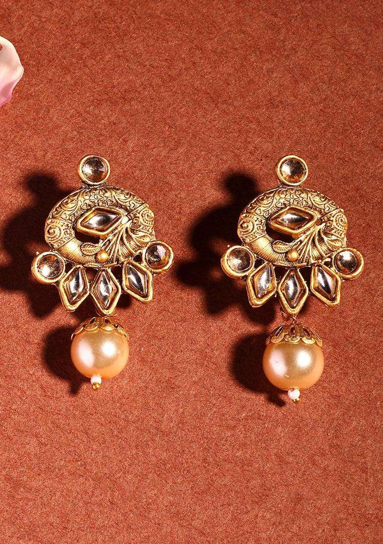 18K Gold-Plated Lord Ram Kundan Stone with Pearl & Beaded Jewellery Set for Women | Traditional Temple Jewellery for Wedding & Festive Wear | Gift for Her - Indya