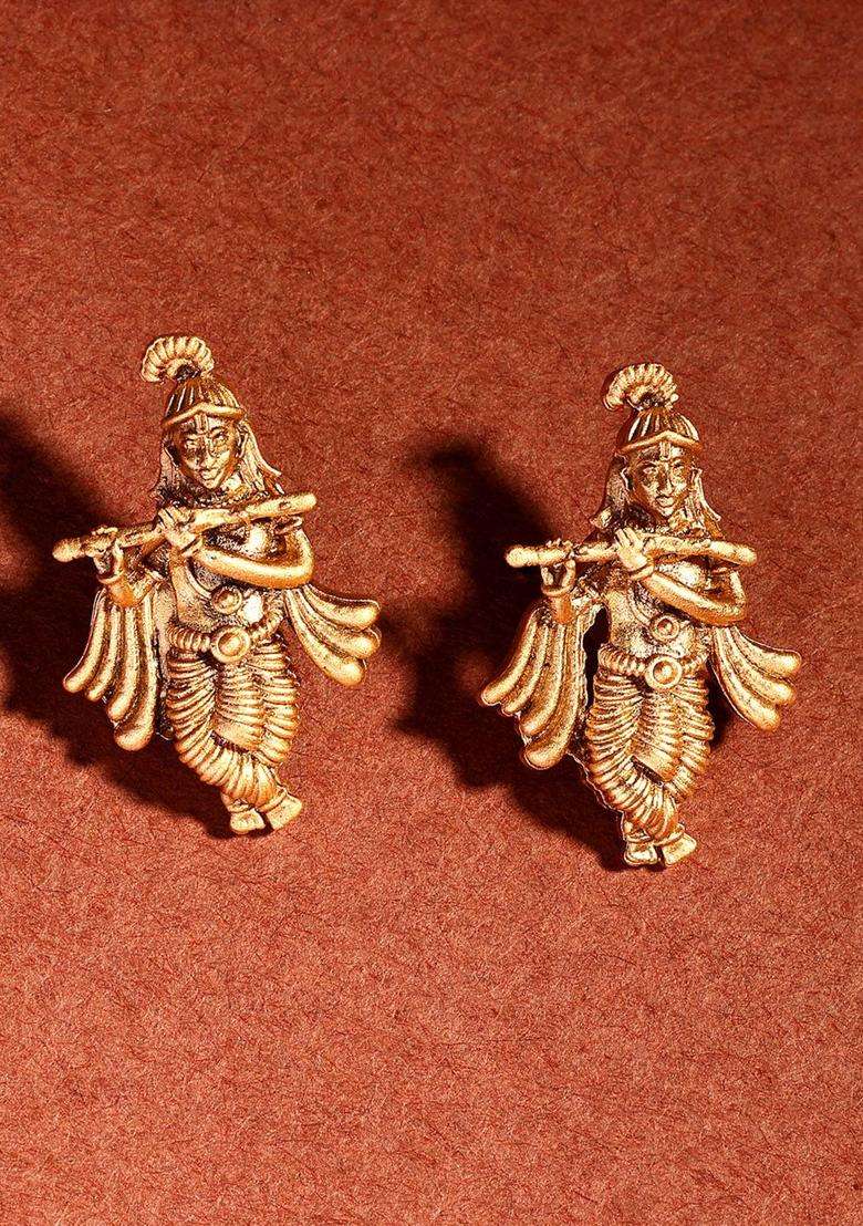 18K Gold-Plated Lord Krishna Meenakari Pearl & BeadedJewellerySet for Women | Traditional Temple Jewellery for Wedding & Festive Wear | Gift for Her - Indya