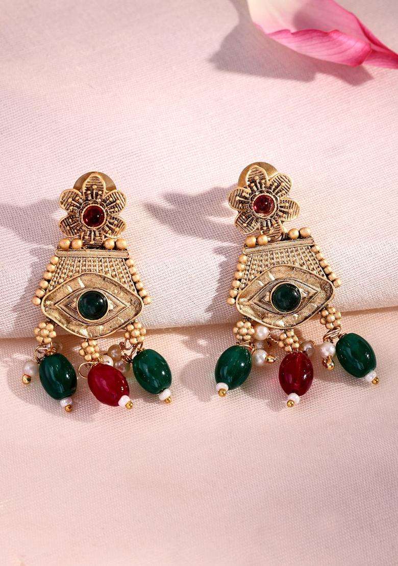 22K Gold-Plated Lord Ganesh Kundan Stone-Studded & Pearl BeadedJewellerySet for Women | Traditional Temple Jewellery for Wedding & Festive Wear | Gift for Her - Indya
