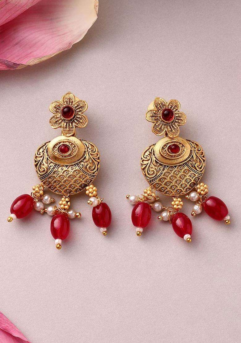 22K Gold-Plated Lord Shiva Kundan Stone-StuddedJewellerySet with Pearl for Women | Traditional Temple Jewellery for Wedding & Festive Wear | Gift for Her - Indya