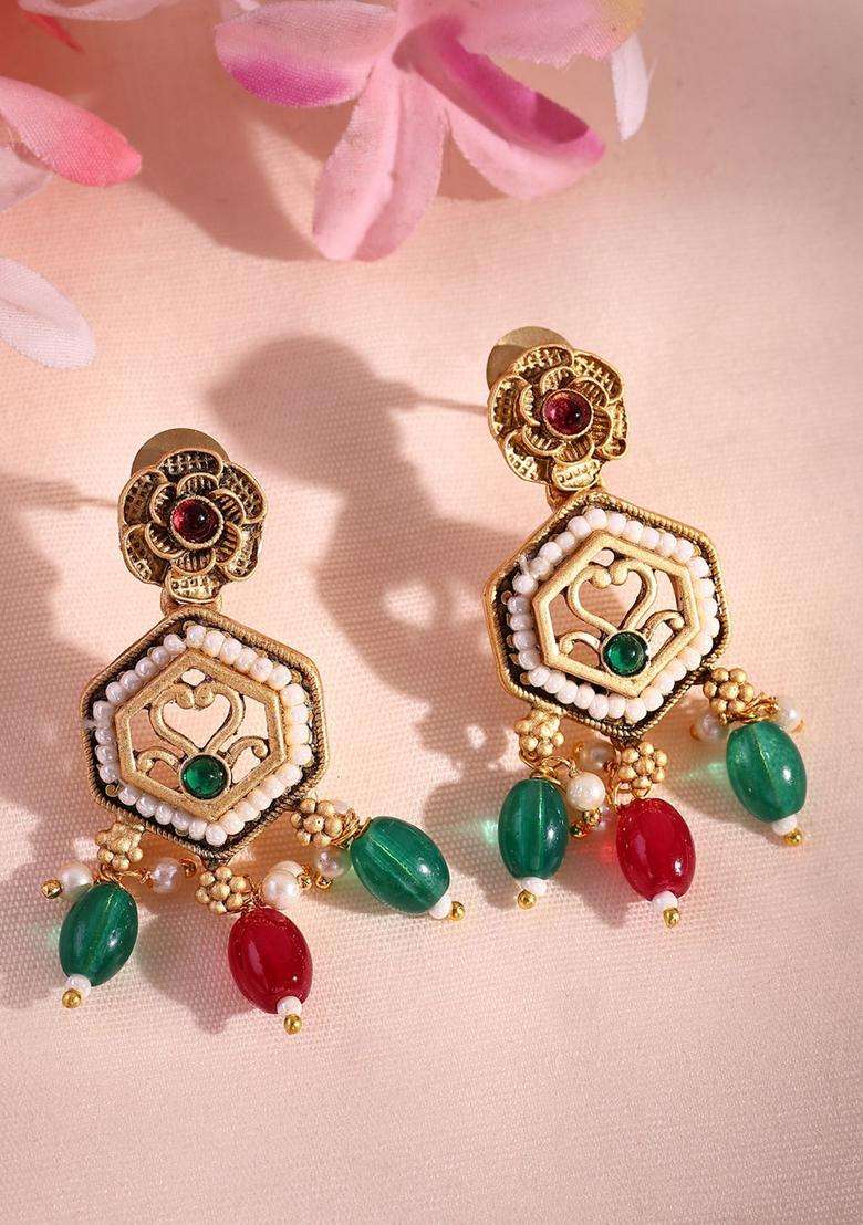 22K Gold-Plated Lord Krishna Kundan-Studded & Pearls Beaded Jewellery Set for Women | Traditional Temple Jewellery for Wedding & Festive Wear | Gift for Her - Indya