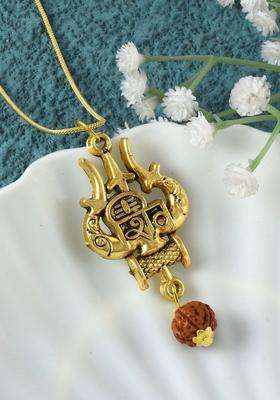 Gold-Plated Contemporary Pendants with Chains for Men & Women | Traditional Temple Jewellery for Wedding & Festive Wear | Festive Gift