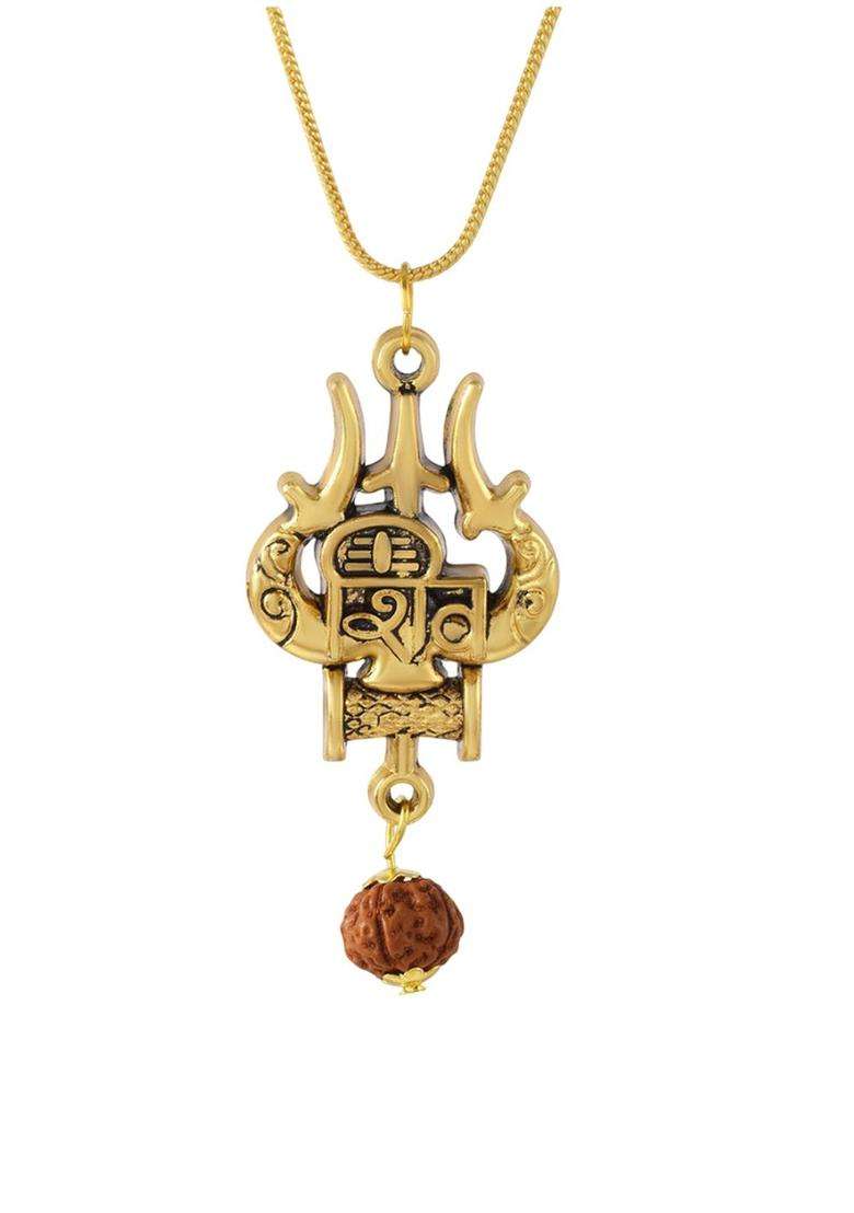 Gold-Plated Contemporary Pendants with Chains for Men & Women | Traditional Temple Jewellery for Wedding & Festive Wear | Festive Gift - Indya