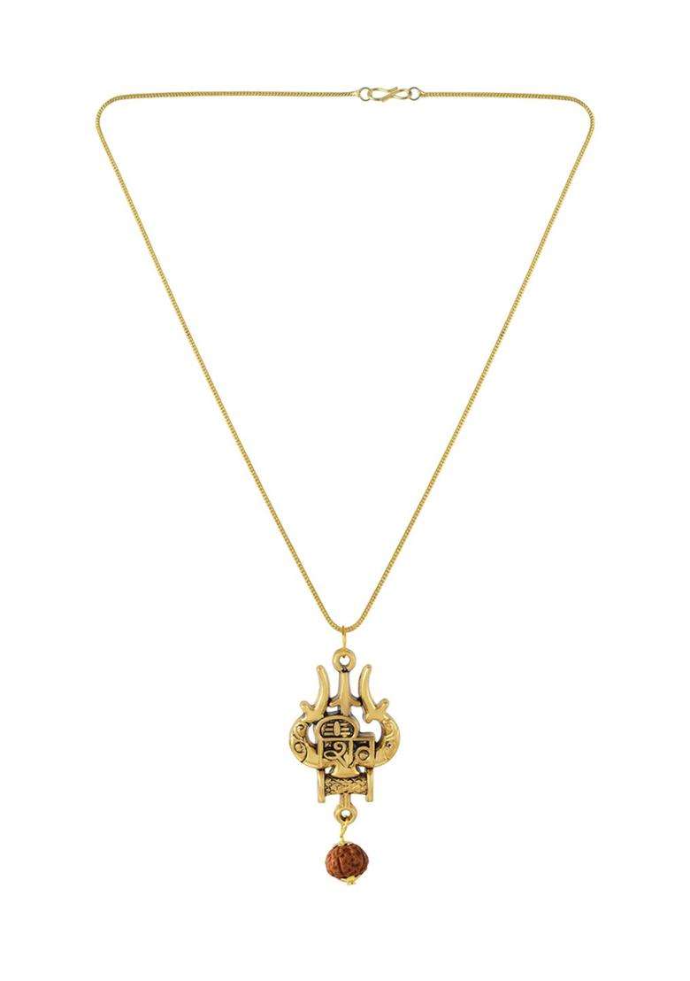 Gold-Plated Contemporary Pendants with Chains for Men & Women | Traditional Temple Jewellery for Wedding & Festive Wear | Festive Gift - Indya