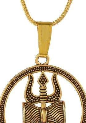 Gold-Plated Contemporary Pendants with Chain for Men & Women | Traditional Temple Jewellery for Wedding & Festive Wear | Festive Gift