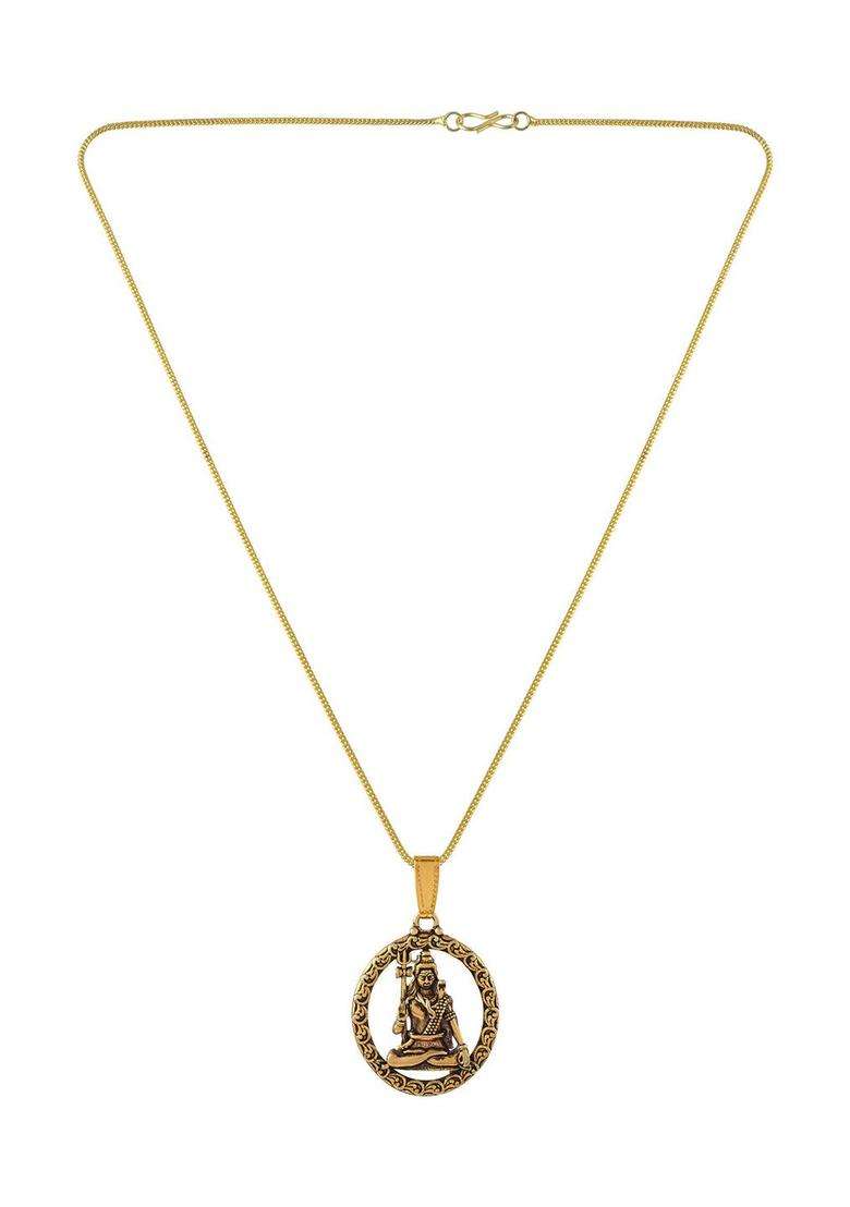 Gold-Plated Contemporary Pendants with Chains for Men & Women | Traditional Temple Jewellery for Wedding & Festive Wear | Festive Gift - Indya
