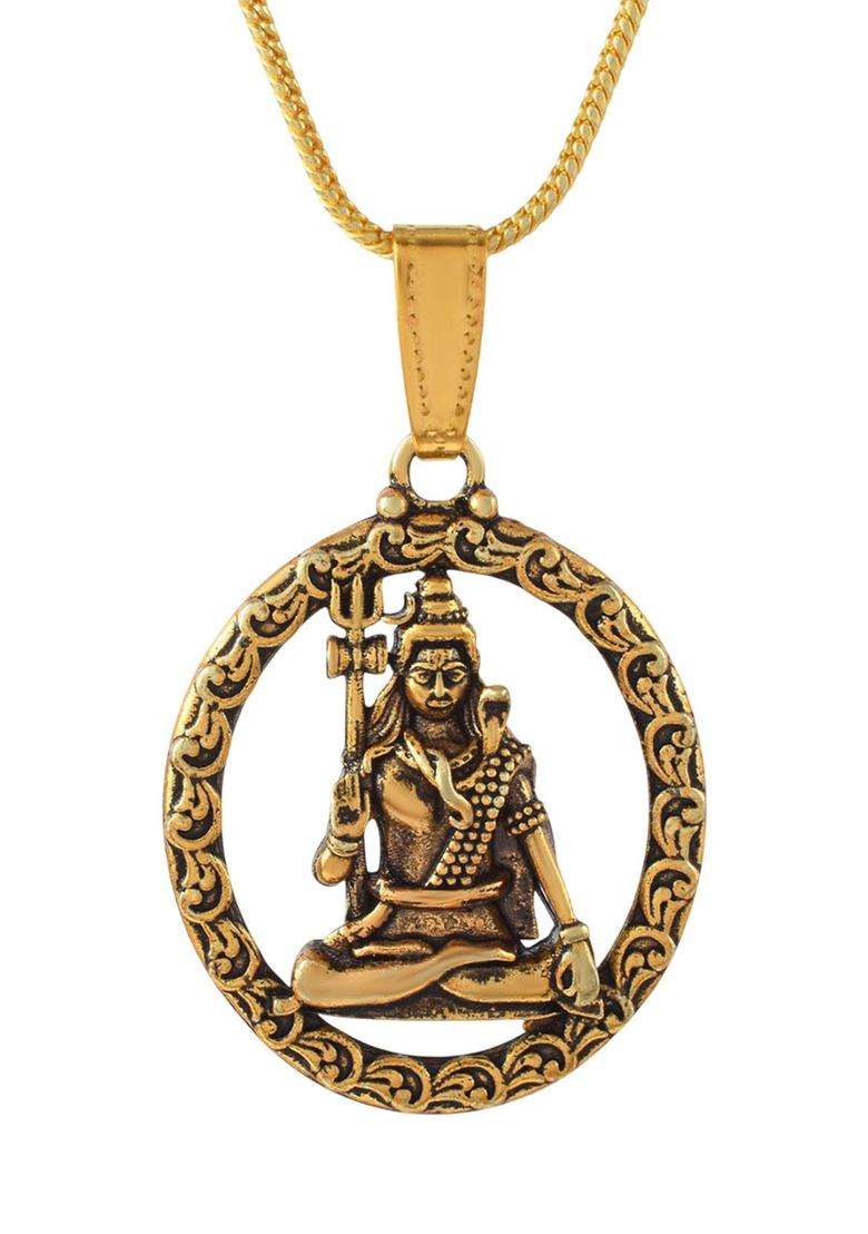 Gold-Plated Contemporary Pendants with Chains for Men & Women | Traditional Temple Jewellery for Wedding & Festive Wear | Festive Gift - Indya