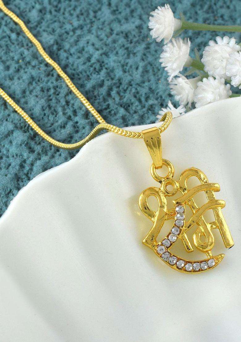 Gold-Plated Contemporary Pendants with Chains for Men & Women | Traditional Temple Jewellery for Wedding & Festive Wear | Festive Gift - Indya