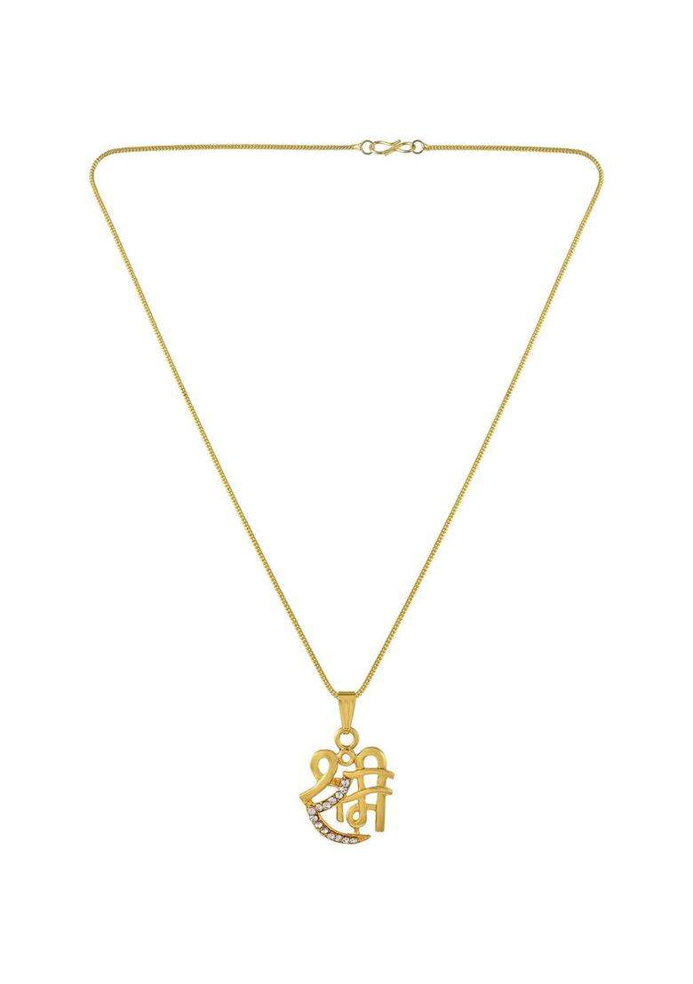 Gold-Plated Contemporary Pendants with Chains for Men & Women | Traditional Temple Jewellery for Wedding & Festive Wear | Festive Gift - Indya