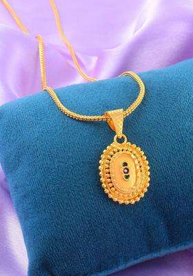 Gold-Plated Circular Pendants with Chains for Men & Women | Traditional Temple Jewellery for Wedding & Festive Wear | Festive Gift