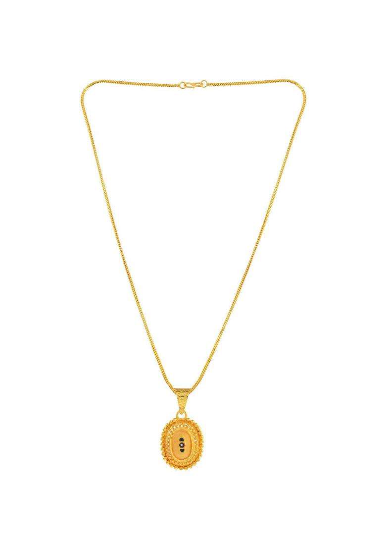 Gold-Plated Circular Pendants with Chains for Men & Women | Traditional Temple Jewellery for Wedding & Festive Wear | Festive Gift - Indya
