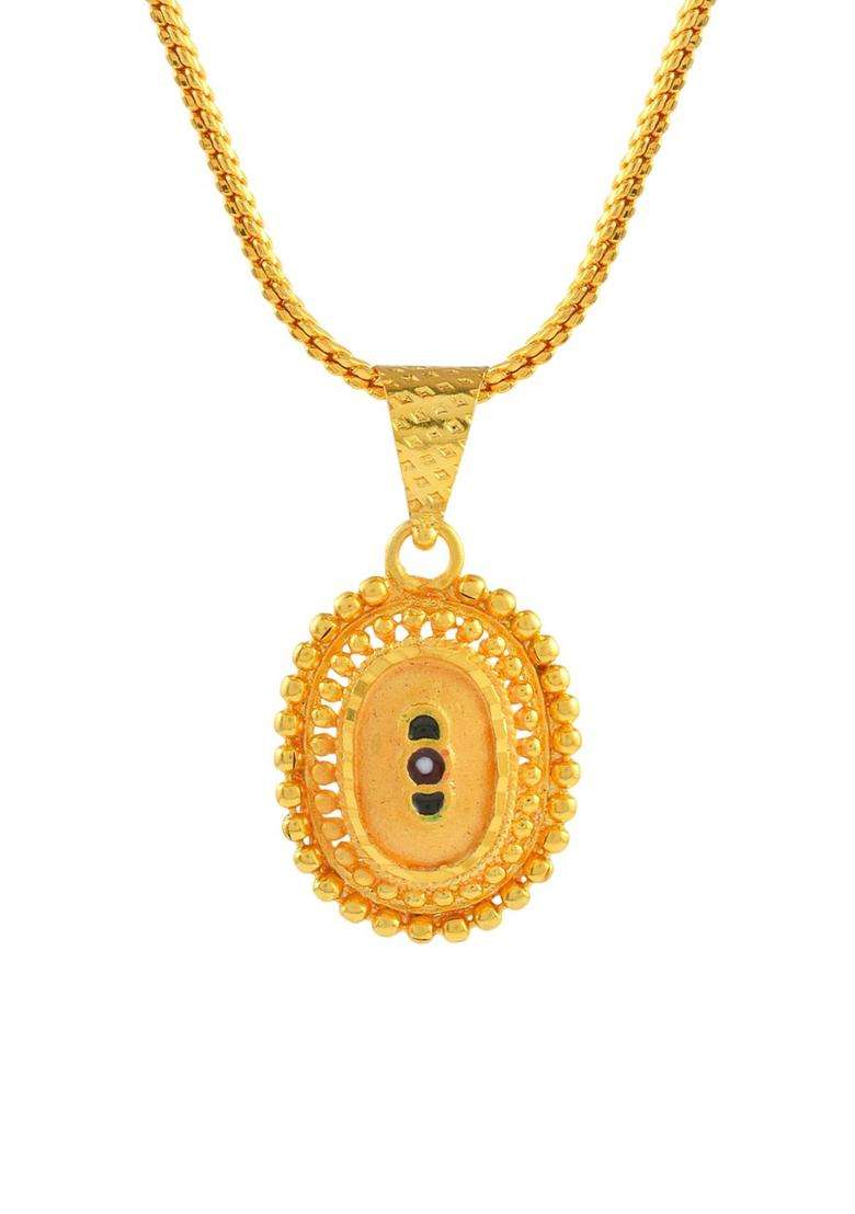 Gold-Plated Circular Pendants with Chains for Men & Women | Traditional Temple Jewellery for Wedding & Festive Wear | Festive Gift - Indya