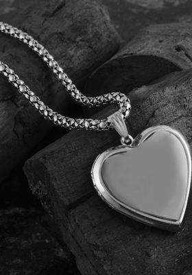 Silver-Plated Heart Shaped Pendants with Chains for Men & Women | Traditional Temple Jewellery for Wedding & Festive Wear | Festive Gift