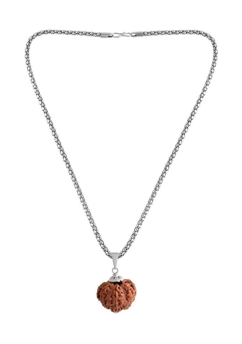 Silver-Plated Contemporary Pendants with Chains for Men & Women | Traditional Temple Jewellery for Wedding & Festive Wear | Festive Gift - Indya