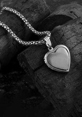 Silver-Plated Heart Shaped Pendants with Chains for Men & Women | Traditional Temple Jewellery for Wedding & Festive Wear | Festive Gift