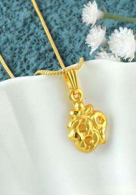 Gold-Plated Contemporary Pendants with Chains for Men & Women | Traditional Temple Jewellery for Wedding & Festive Wear | Festive Gift