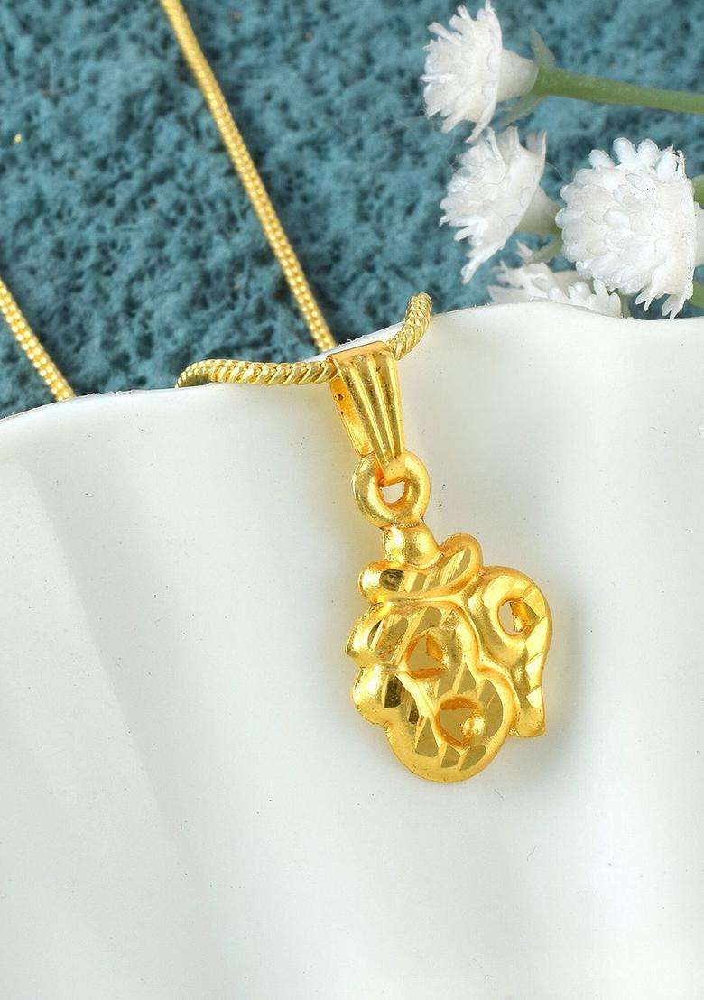 Gold-Plated Contemporary Pendants with Chains for Men & Women | Traditional Temple Jewellery for Wedding & Festive Wear | Festive Gift - Indya