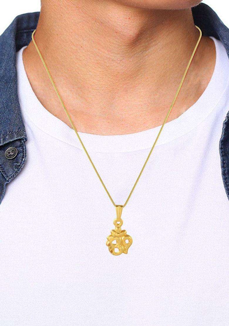 Gold-Plated Contemporary Pendants with Chains for Men & Women | Traditional Temple Jewellery for Wedding & Festive Wear | Festive Gift - Indya