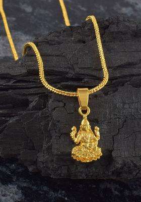 Gold-Plated Contemporary Pendants with Chains for Men & Women | Traditional Temple Jewellery for Wedding & Festive Wear | Festive Gift