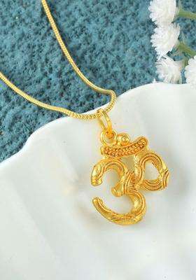 Gold-Plated Contemporary Pendants with Chains for Men & Women | Traditional Temple Jewellery for Wedding & Festive Wear | Festive Gift