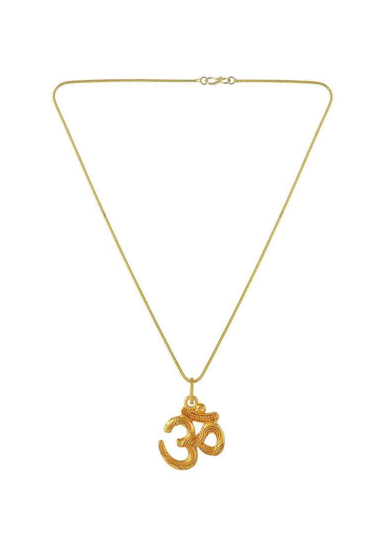 Gold-Plated Contemporary Pendants with Chains for Men & Women | Traditional Temple Jewellery for Wedding & Festive Wear | Festive Gift - Indya