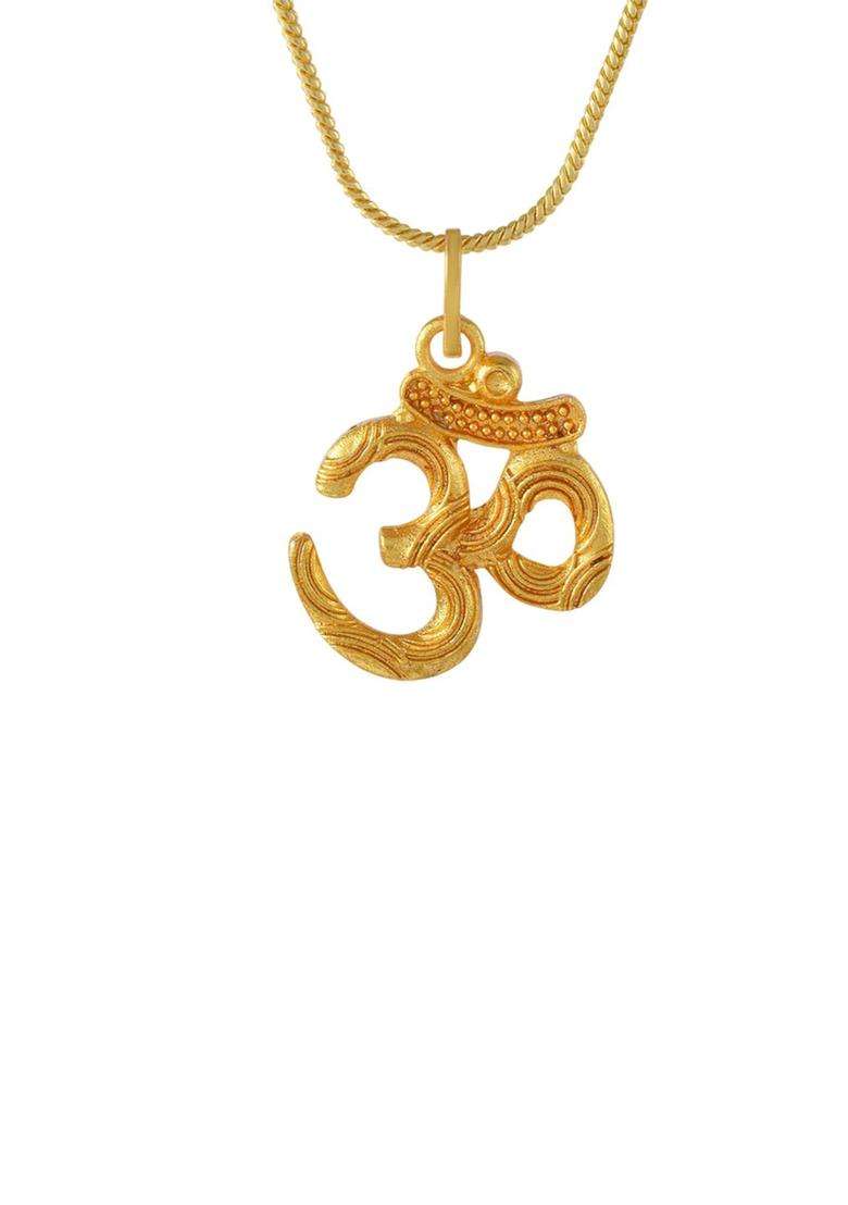Gold-Plated Contemporary Pendants with Chains for Men & Women | Traditional Temple Jewellery for Wedding & Festive Wear | Festive Gift - Indya