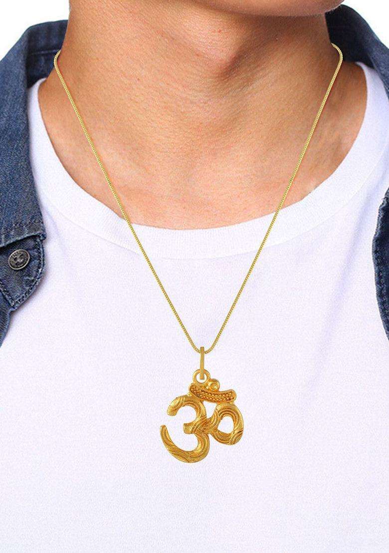 Gold-Plated Contemporary Pendants with Chains for Men & Women | Traditional Temple Jewellery for Wedding & Festive Wear | Festive Gift - Indya