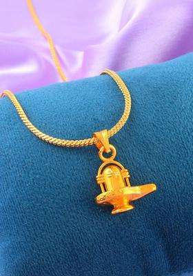 Gold-Plated Contemporary Pendants with Chains for Men & Women | Traditional Temple Jewellery for Wedding & Festive Wear | Festive Gift