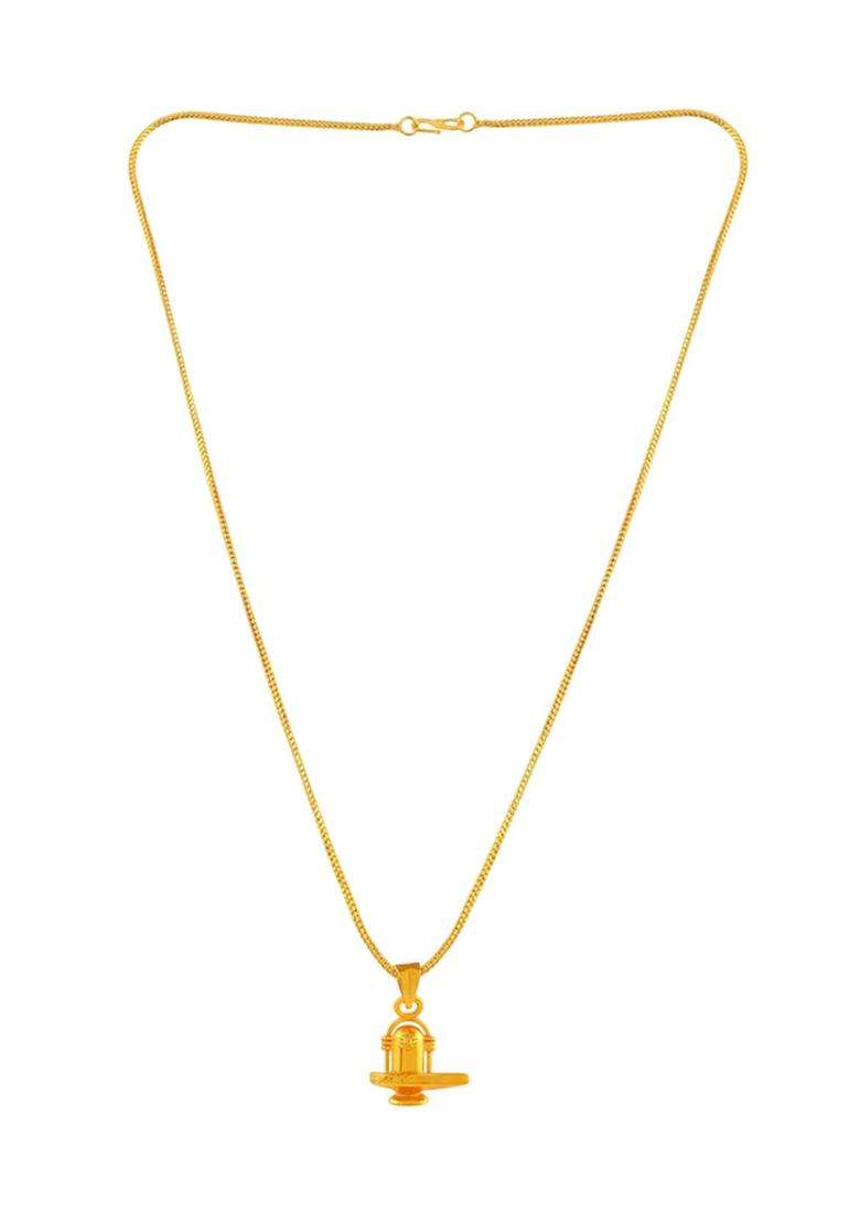 Gold-Plated Contemporary Pendants with Chains for Men & Women | Traditional Temple Jewellery for Wedding & Festive Wear | Festive Gift - Indya