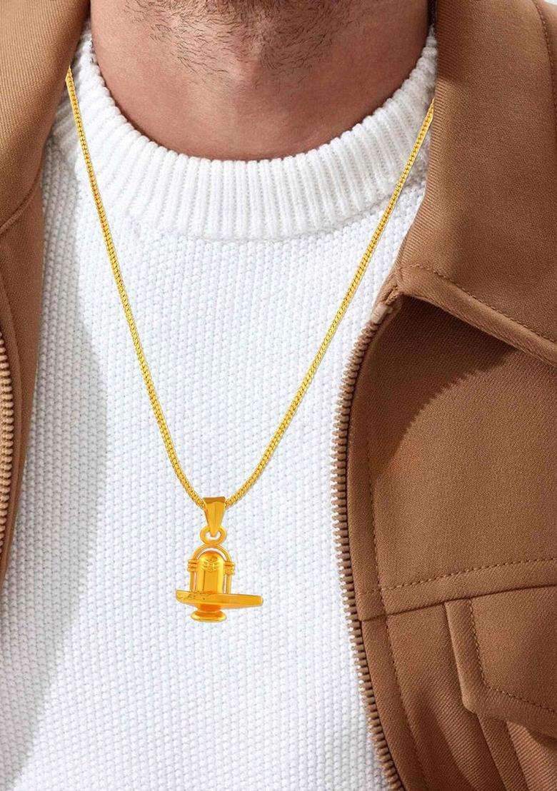 Gold-Plated Contemporary Pendants with Chains for Men & Women | Traditional Temple Jewellery for Wedding & Festive Wear | Festive Gift - Indya