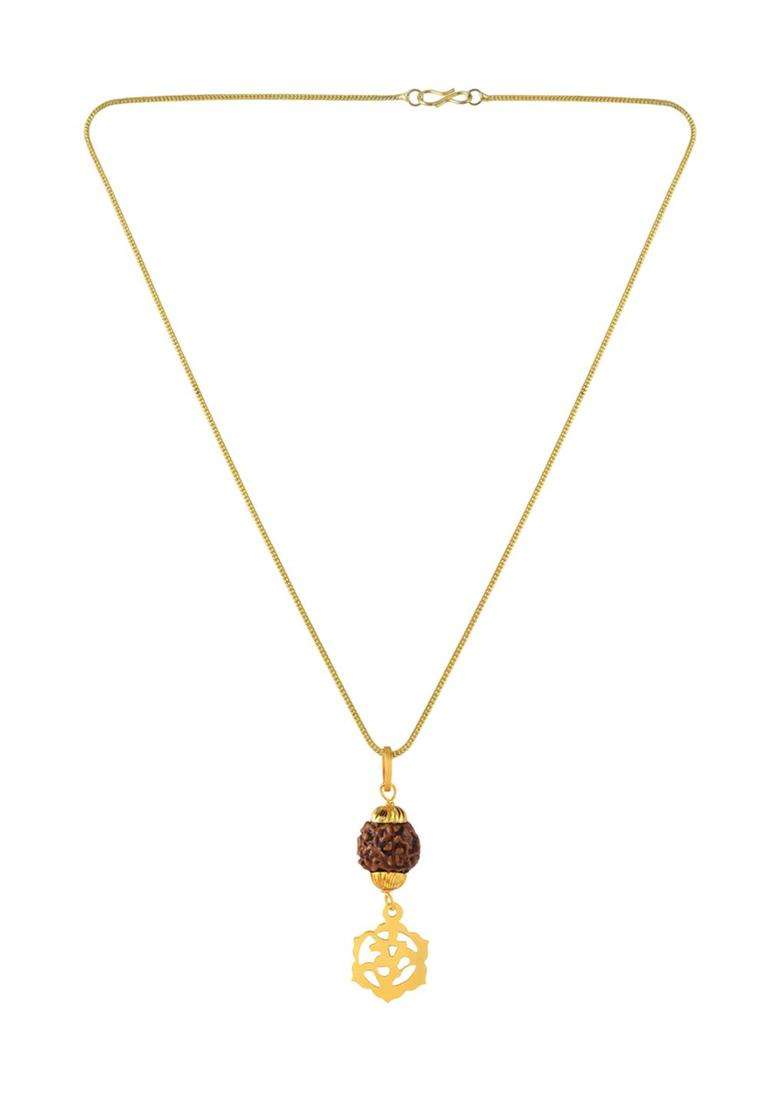 Gold-Plated Contemporary Pendants with Chains for Men & Women | Traditional Temple Jewellery for Wedding & Festive Wear | Festive Gift - Indya