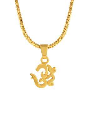 Gold-Plated Contemporary Pendants with Chains for Men & Women | Traditional Temple Jewellery for Wedding & Festive Wear | Festive Gift