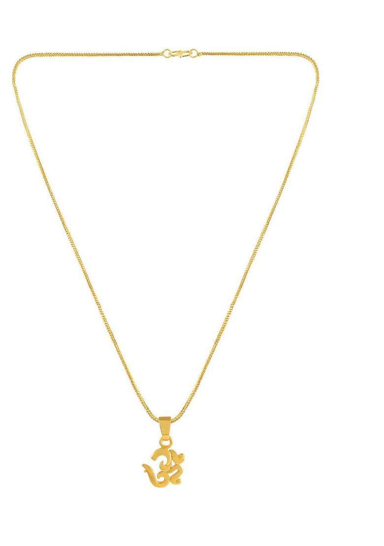 Gold-Plated Contemporary Pendants with Chains for Men & Women | Traditional Temple Jewellery for Wedding & Festive Wear | Festive Gift - Indya