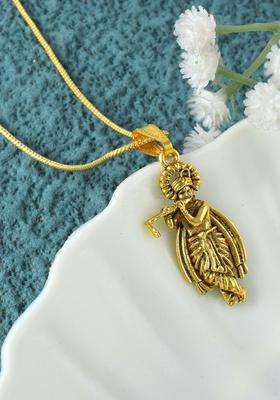 Gold-Plated Contemporary Pendants with Chains for Men & Women | Traditional Temple Jewellery for Wedding & Festive Wear | Festive Gift