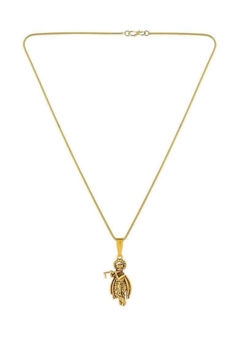 Gold-Plated Contemporary Pendants with Chains for Men & Women | Traditional Temple Jewellery for Wedding & Festive Wear | Festive Gift - Indya