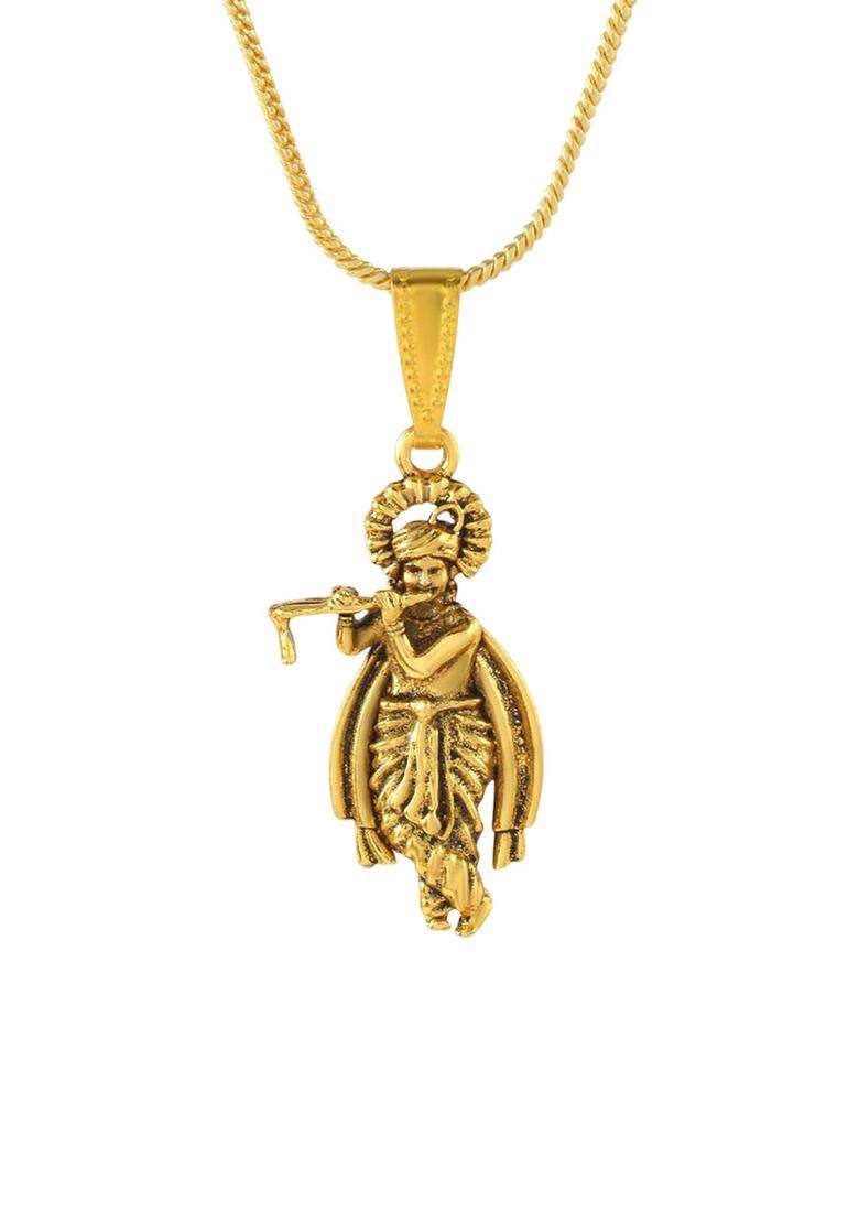 Gold-Plated Contemporary Pendants with Chains for Men & Women | Traditional Temple Jewellery for Wedding & Festive Wear | Festive Gift - Indya