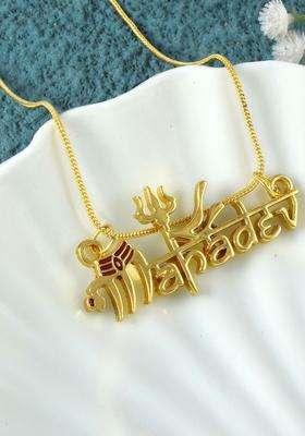 Gold-Plated Contemporary Pendants with Chains for Men & Women | Traditional Temple Jewellery for Wedding & Festive Wear | Festive Gift