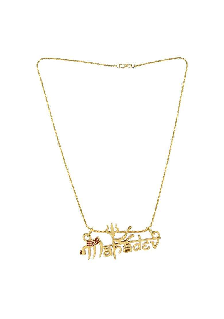 Gold-Plated Contemporary Pendants with Chains for Men & Women | Traditional Temple Jewellery for Wedding & Festive Wear | Festive Gift - Indya