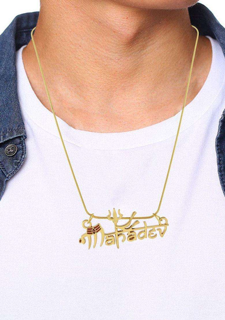 Gold-Plated Contemporary Pendants with Chains for Men & Women | Traditional Temple Jewellery for Wedding & Festive Wear | Festive Gift - Indya