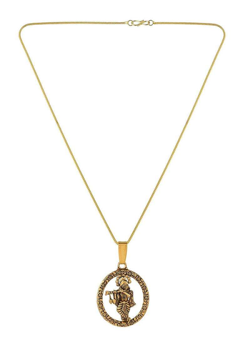 Gold-Plated Contemporary Pendants with Chains for Men & Women | Traditional Temple Jewellery for Wedding & Festive Wear | Festive Gift - Indya