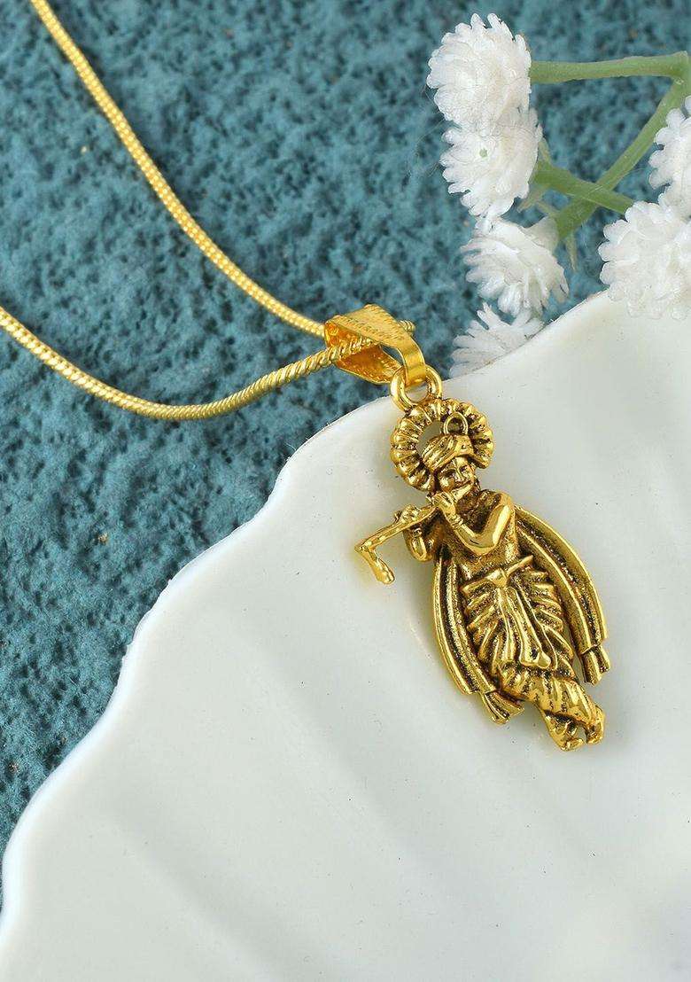 Gold-Plated Contemporary Pendants with Chains for Men & Women | Traditional Temple Jewellery for Wedding & Festive Wear | Festive Gift - Indya
