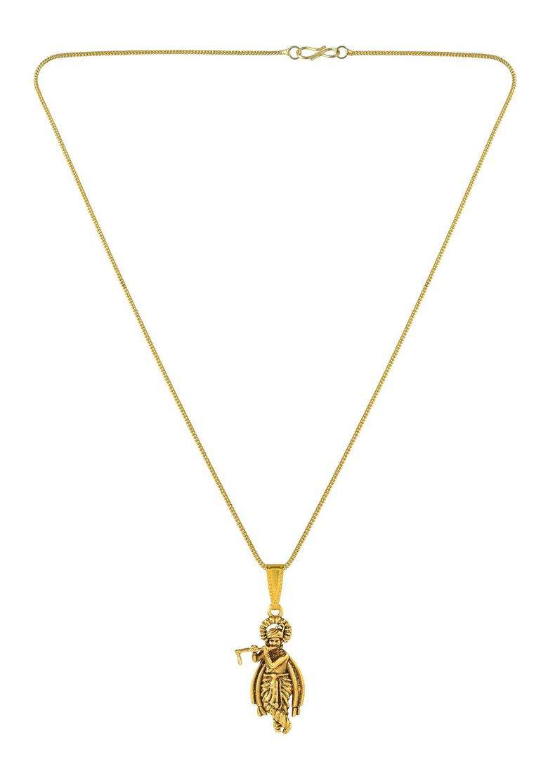 Gold-Plated Contemporary Pendants with Chains for Men & Women | Traditional Temple Jewellery for Wedding & Festive Wear | Festive Gift - Indya