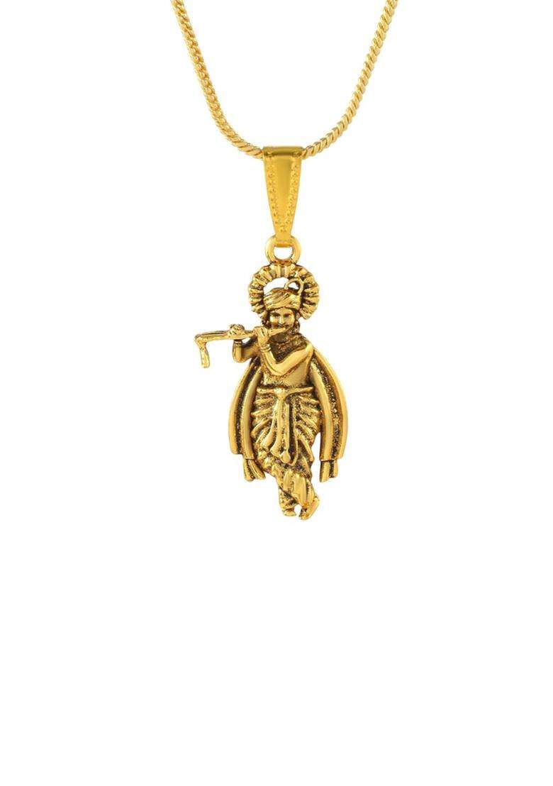 Gold-Plated Contemporary Pendants with Chains for Men & Women | Traditional Temple Jewellery for Wedding & Festive Wear | Festive Gift - Indya