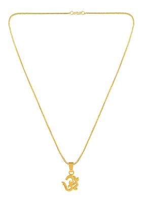 Gold-Plated Contemporary Pendants with Chains for Men & Women | Traditional Temple Jewellery for Wedding & Festive Wear | Festive Gift