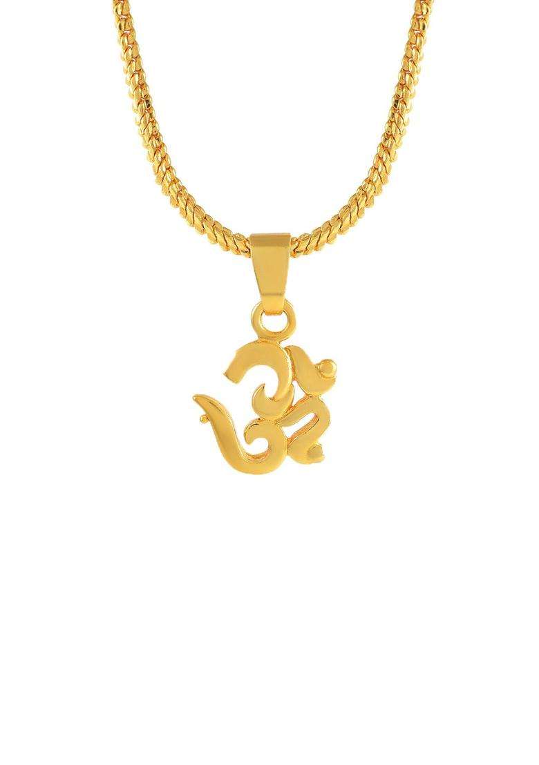 Gold-Plated Contemporary Pendants with Chains for Men & Women | Traditional Temple Jewellery for Wedding & Festive Wear | Festive Gift - Indya